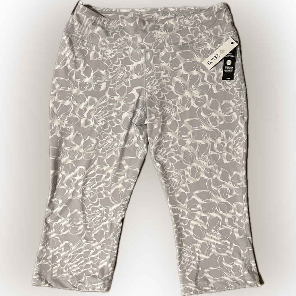 Zelos Performance Women Capri XL White/Grey Floral
